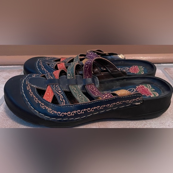 Elite by Corky’s Sandals Rock Multicolor Leather Slip-On Clog EU 39 - Picture 1 of 5
